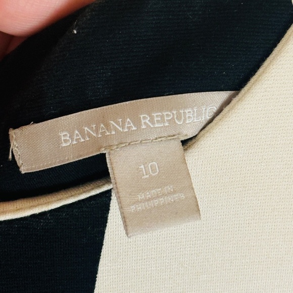 Banana Republic Black and Cream Colour Block Sleeveless dress SZ 10 - Picture 5 of 9